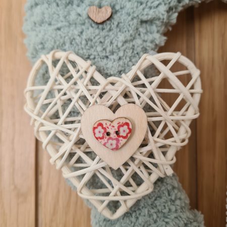 Chunky Sage Green Yarn Wrapped Heart Wreath