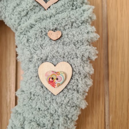 Chunky Sage Green Yarn Wrapped Heart Wreath