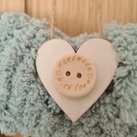 Chunky Sage Green Yarn Wrapped Heart Wreath