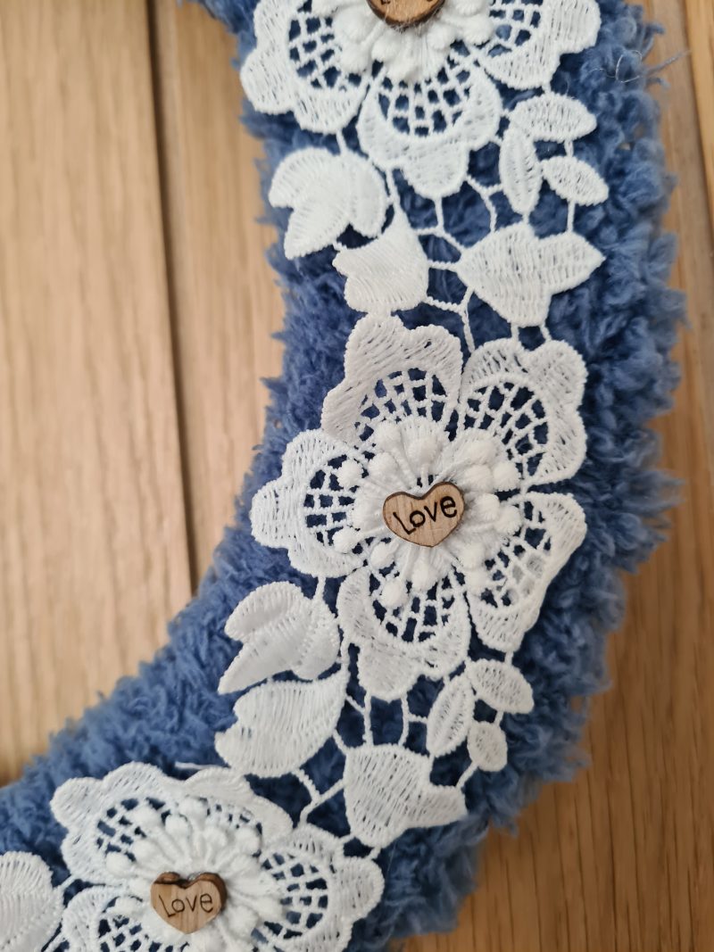 Cornflower blue Yarn Wrapped Wreath