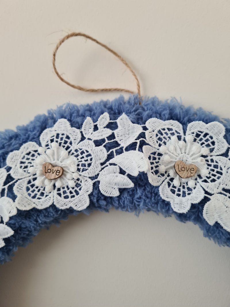 Cornflower blue Yarn Wrapped Wreath