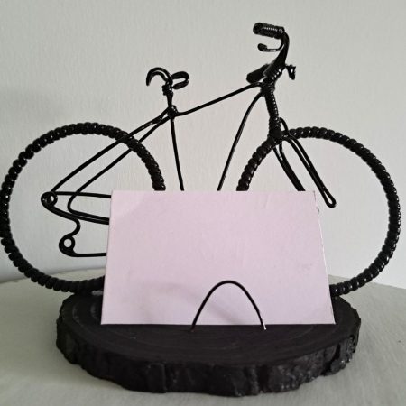Handmade Black Wire Bicycle Business Card Holder