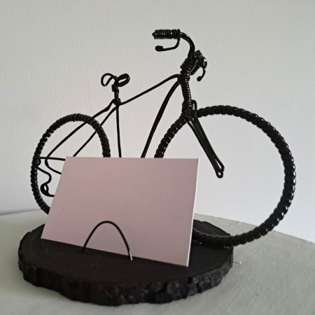 Handmade Black Wire Bicycle Business Card Holder