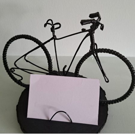 Handmade Black Wire Bicycle Business Card Holder
