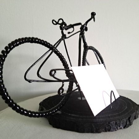 Handmade Black Wire Bicycle Business Card Holder