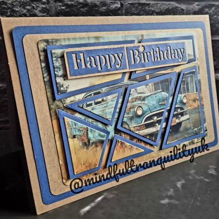 Handmade Vintage Classic Car Birthday Card | Unique Layered Classic Car | Available in Blue or Red