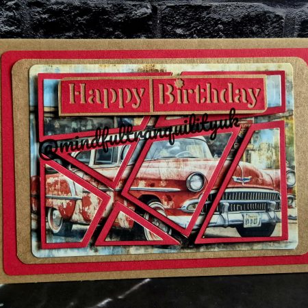 Handmade Vintage Classic Car Birthday Card | Unique Layered Classic Car | Available in Blue or Red | 5x7in