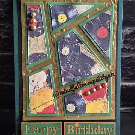 Handmade Vinyl Record Birthday Card | Music Lover Birthday Card | Retro Record Collector Greeting Card | Unique Handmade Birthday Card
