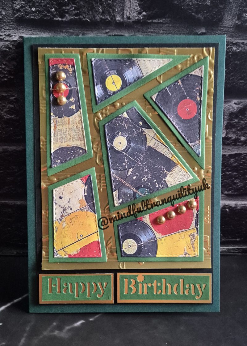 Handmade Vinyl Record Birthday Card | Music Lover Birthday Card | Retro Record Collector Greeting Card | Unique Handmade Birthday Card