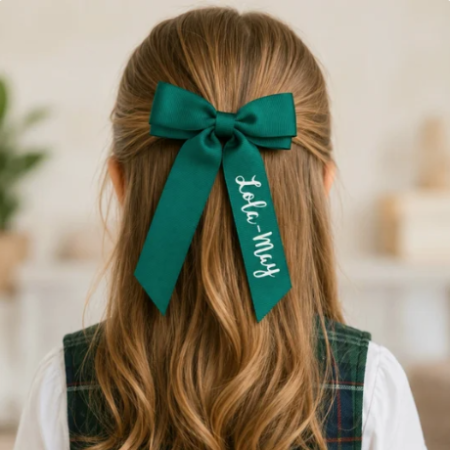 Personalised Hair Bow, School Hair Bow, 4" Bow Clip, Bow Bobble