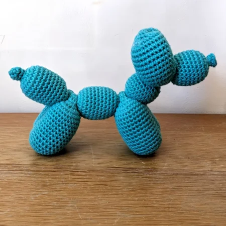Teal Crochet Balloon Dog | Desk decor, Art Deco Gift