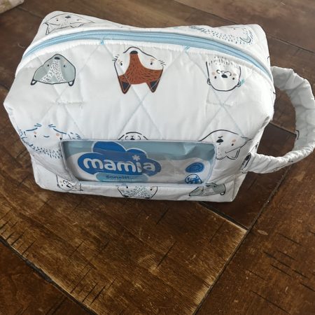 Handmade Uk baby nappy and wipes bag