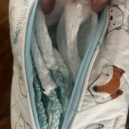 Handmade Uk baby nappy and wipes bag