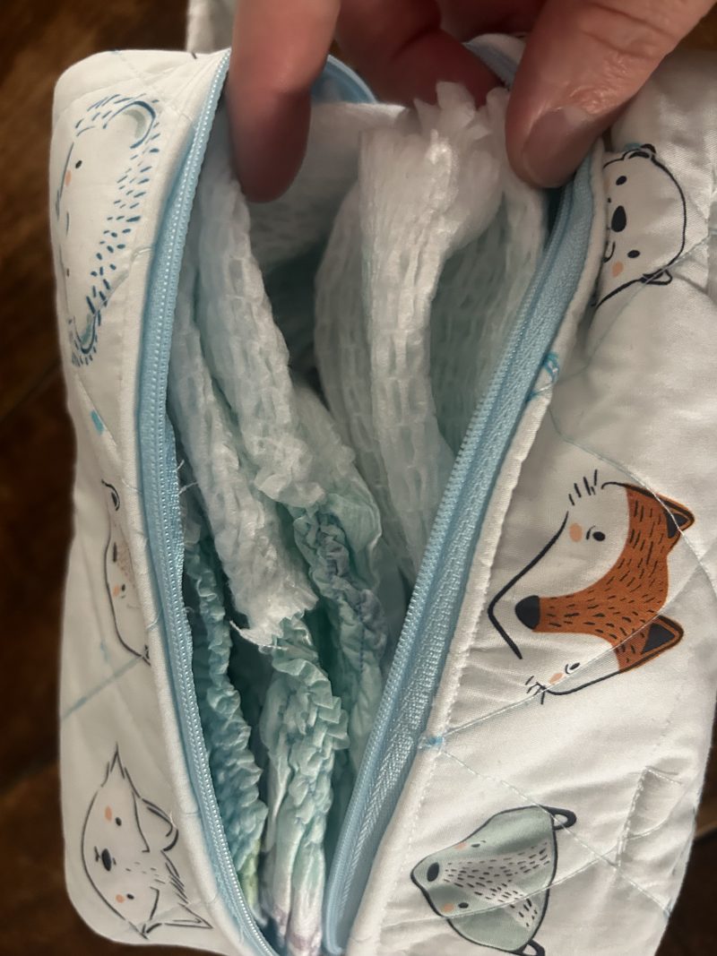 Handmade Uk baby nappy and wipes bag
