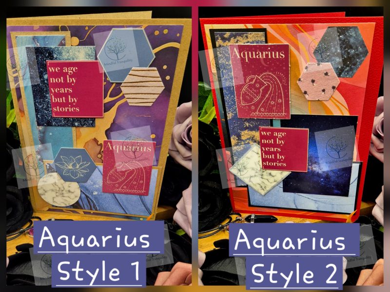 Aquarius Horoscope Zodiac Birthday Card | Handmade Star Sign Greeting Card | Astrology Birthday Card | All 12 Zodiac Signs Available