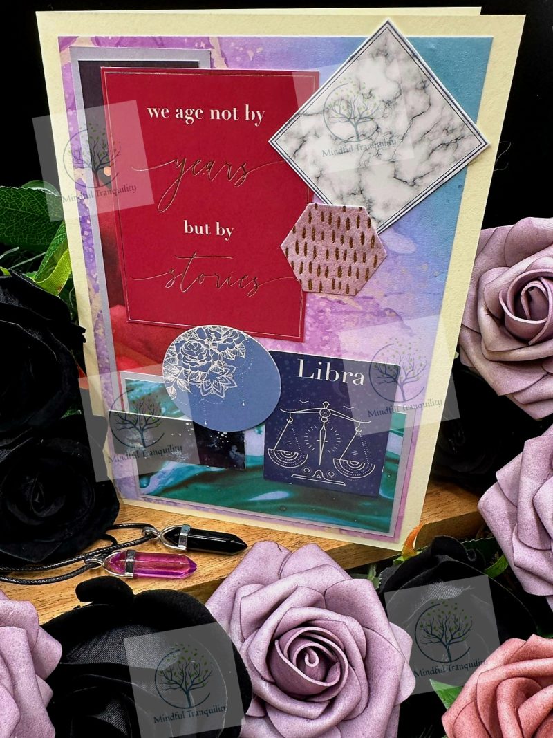 Libra Horoscope Zodiac Birthday Card | Handmade Star Sign Greeting Card | Astrology Birthday Card | All 12 Zodiac Signs Available