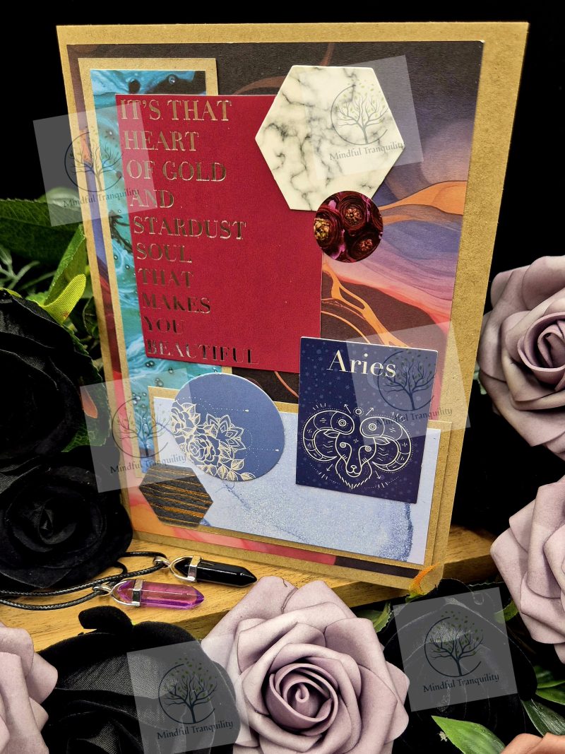 Aries Horoscope Zodiac Birthday Card | Handmade Star Sign Greeting Card | Astrology Birthday Card | All 12 Zodiac Signs Available