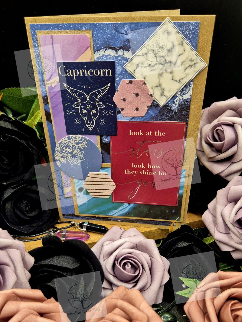 Capricorn Horoscope Zodiac Birthday Card | Handmade Star Sign Greeting Card | Astrology Birthday Card | All 12 Zodiac Signs Available