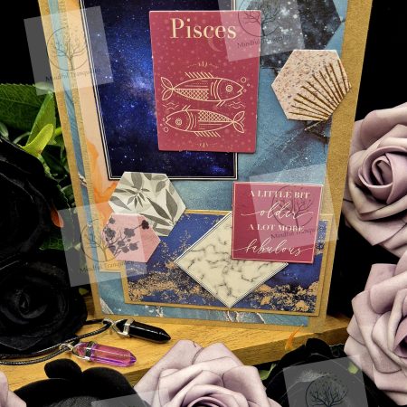 Pisces Horoscope Zodiac Birthday Card | Handmade Star Sign Greeting Card | Astrology Birthday Card | All 12 Zodiac Signs Available