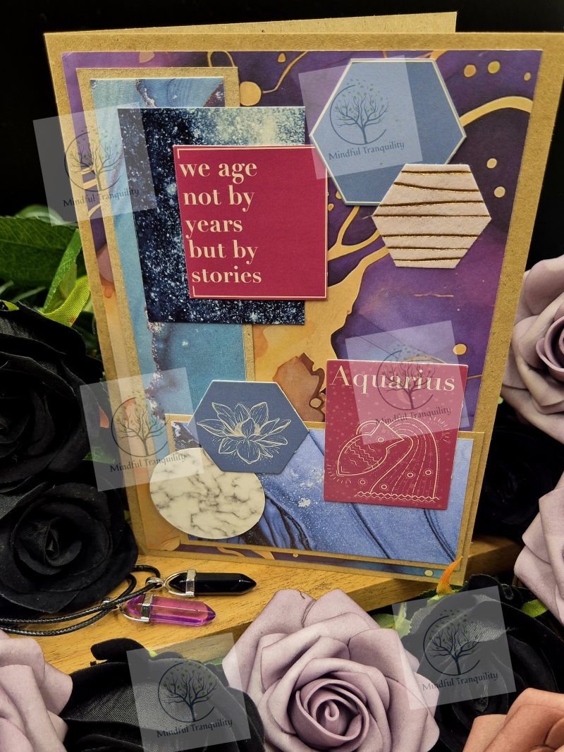 Aquarius Horoscope Zodiac Birthday Card | Handmade Star Sign Greeting Card | Astrology Birthday Card | All 12 Zodiac Signs Available