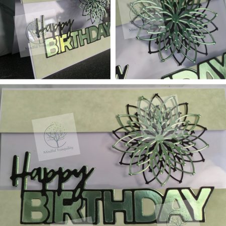 Handmade Luxury Mirror Finish Birthday Card | Elegant Floral Aperture Design | Available in Multiple Colours