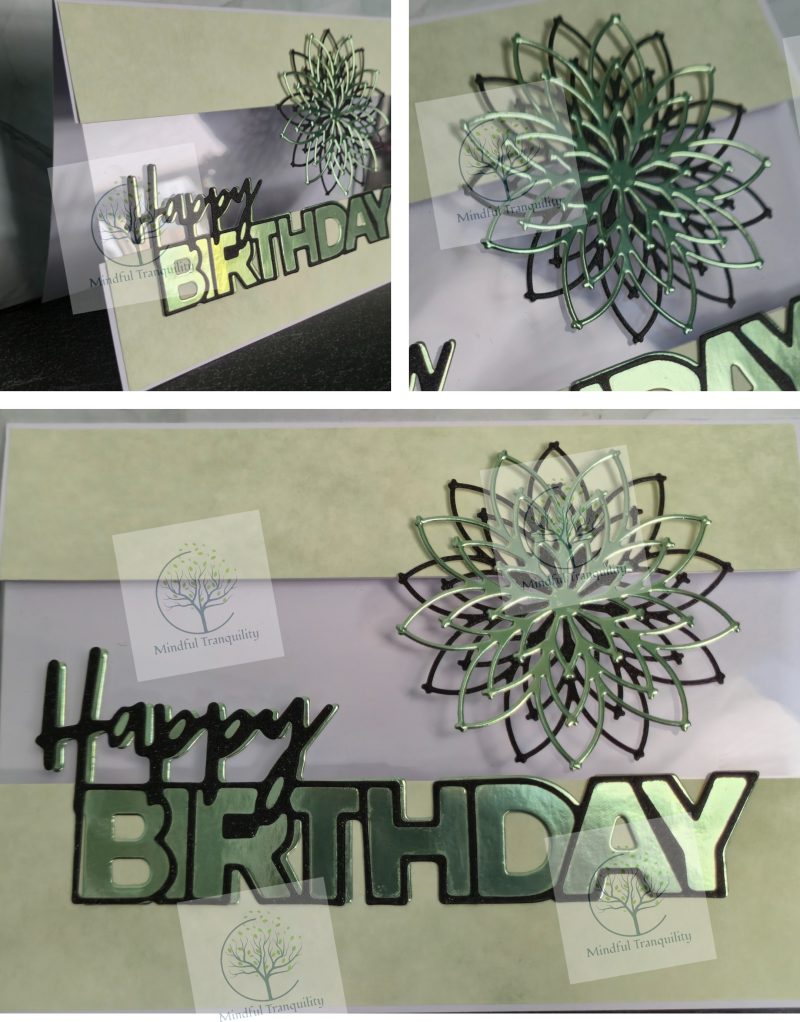 Handmade Luxury Mirror Finish Birthday Card | Elegant Floral Aperture Design | Available in Multiple Colours