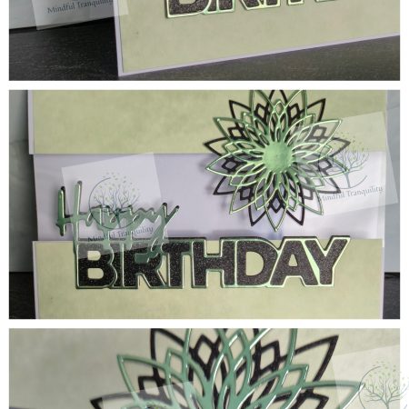Handmade Luxury Mirror Finish Birthday Card | Elegant Floral Aperture Design | Available in Multiple Colours