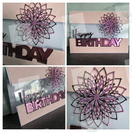 Handmade Luxury Mirror Finish Birthday Card | Elegant Floral Aperture Design | Available in Multiple Colours