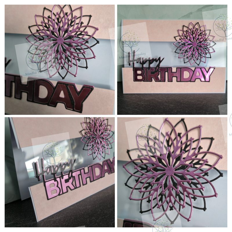 Handmade Luxury Mirror Finish Birthday Card | Elegant Floral Aperture Design | Available in Multiple Colours