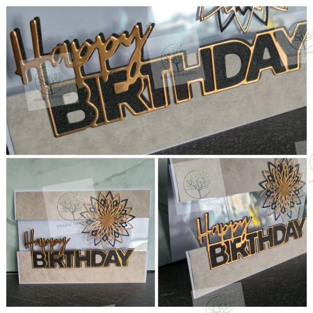 Handmade Luxury Mirror Finish Birthday Card | Elegant Floral Aperture Design | Available in Multiple Colours