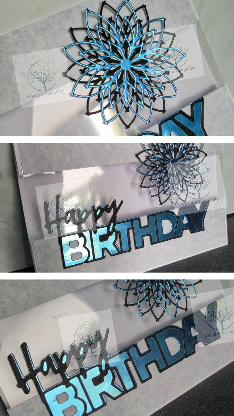 Handmade Luxury Mirror Finish Birthday Card | Elegant Floral Aperture Design | Available in Multiple Colours
