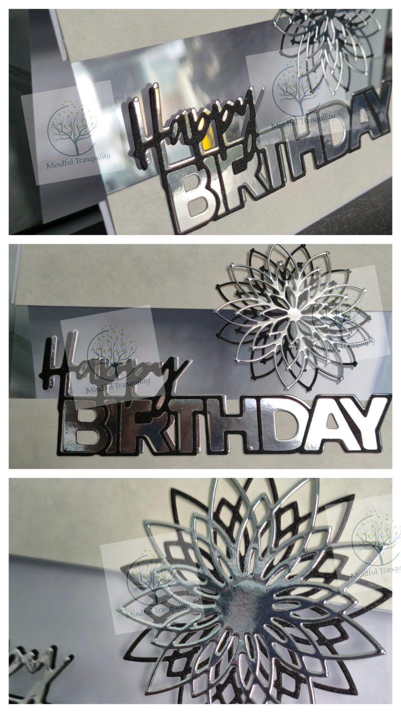 Handmade Luxury Mirror Finish Birthday Card | Elegant Floral Aperture Design | Available in Multiple Colours