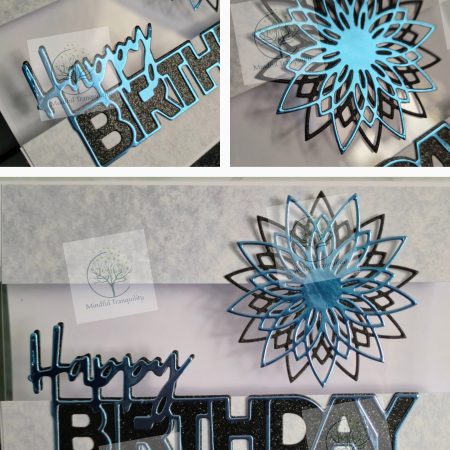 Handmade Luxury Mirror Finish Birthday Card | Elegant Floral Aperture Design | Available in Multiple Colours