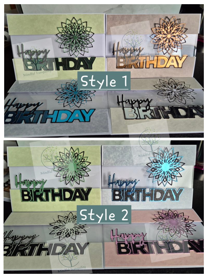 Handmade Luxury Mirror Finish Birthday Card | Elegant Floral Aperture Design | Available in Multiple Colours
