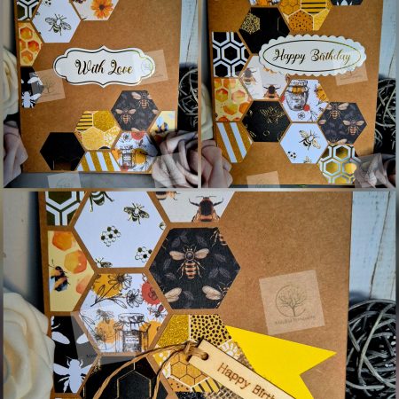 Honeycomb Collection Bee Handmade Birthday & Sentiment Card | Bee Themed Greeting Cards | Rustic Nature Inspired Cards