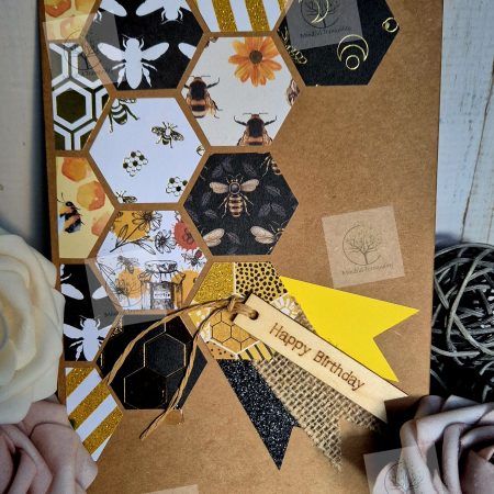 Honeycomb Collection Bee Handmade Birthday & Sentiment Card | Bee Themed Greeting Cards | Rustic Nature Inspired Cards