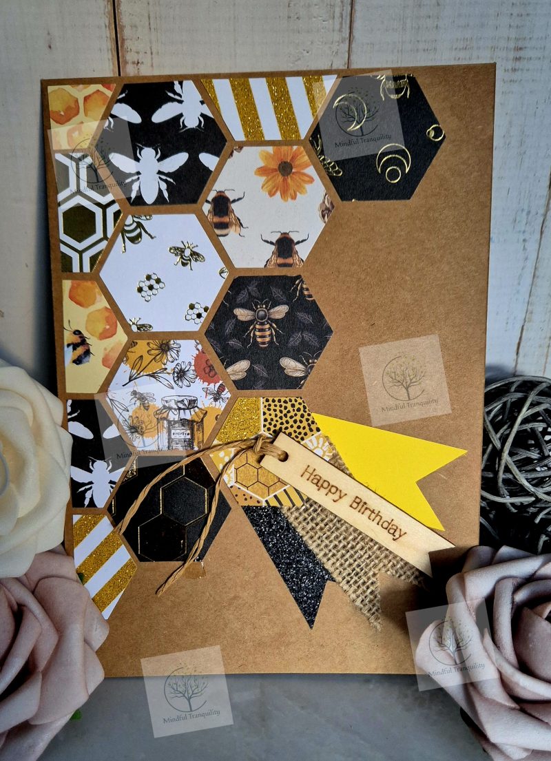 Honeycomb Collection Bee Handmade Birthday & Sentiment Card | Bee Themed Greeting Cards | Rustic Nature Inspired Cards