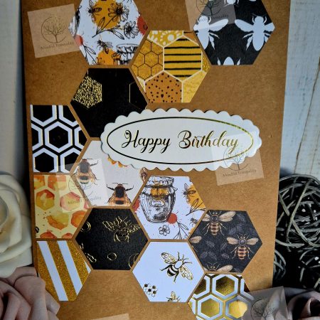 Honeycomb Collection Bee Handmade Birthday & Sentiment Card | Bee Themed Greeting Cards | Rustic Nature Inspired Cards