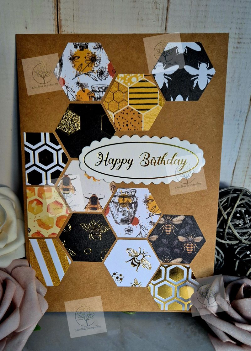 Honeycomb Collection Bee Handmade Birthday & Sentiment Card | Bee Themed Greeting Cards | Rustic Nature Inspired Cards