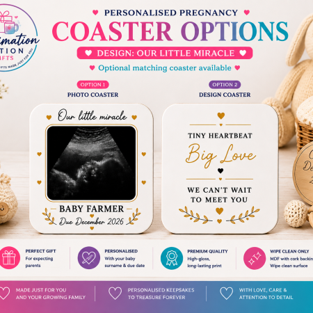 Personalised Baby Scan Mug & Matching Coaster
