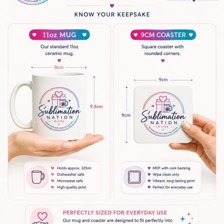 Personalised Baby Scan Mug & Matching Coaster