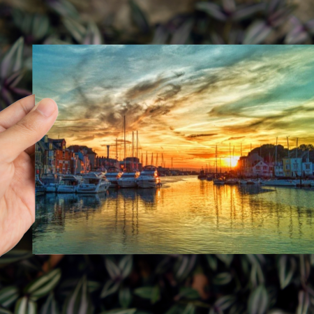 Single A6 Blank Greeting Card Weymouth Harbour Dorset with envelopes
