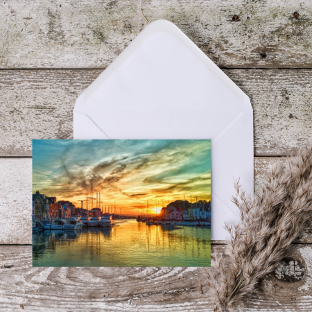 Single A6 Blank Greeting Card Weymouth Harbour Dorset with envelopes