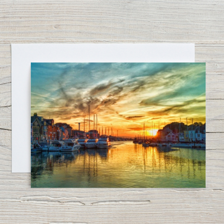 Single A6 Blank Greeting Card Weymouth Harbour Dorset with envelopes