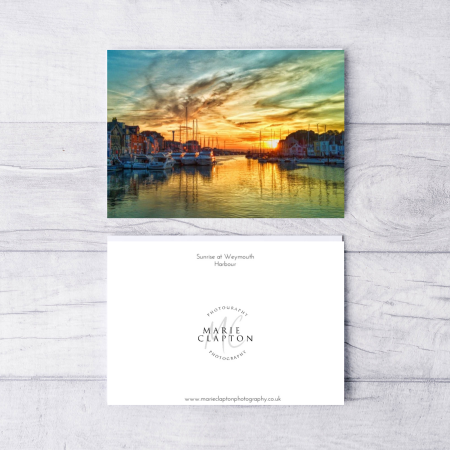 Single A6 Blank Greeting Card Weymouth Harbour Dorset with envelopes