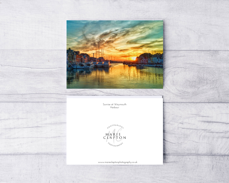 Single A6 Blank Greeting Card Weymouth Harbour Dorset with envelopes