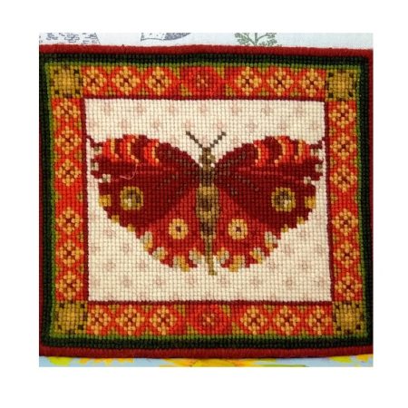 Red-butterfly-tapestry-kit-to-sew-in-counted-cross-stitch