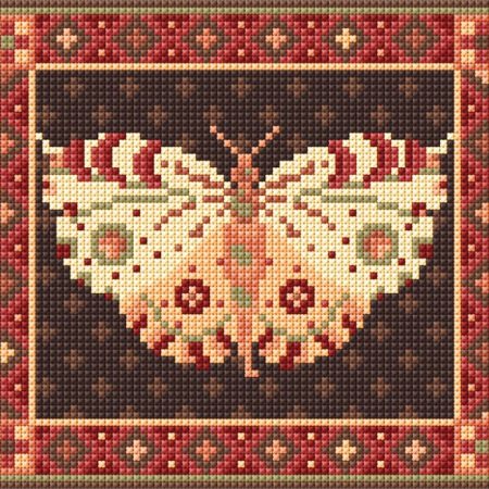 White Butterfly Tapestry Kit to Sew Yourself in Counted Cross-stitch