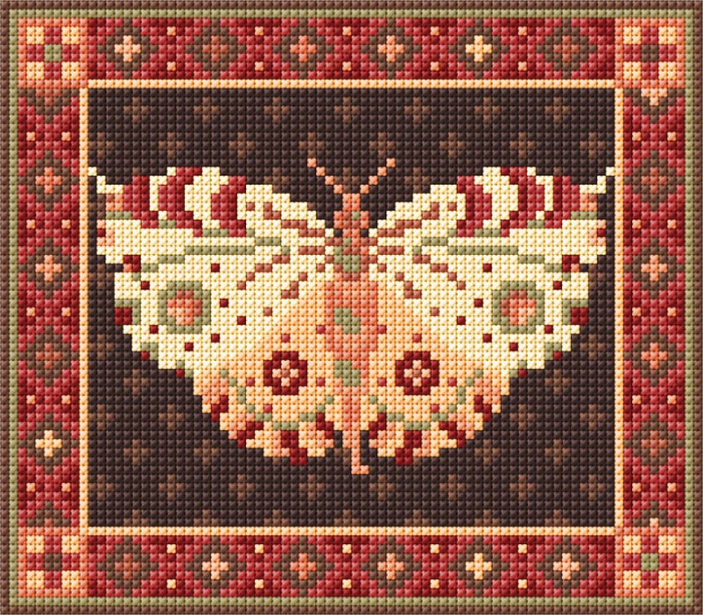 White Butterfly Tapestry Kit to Sew Yourself in Counted Cross-stitch