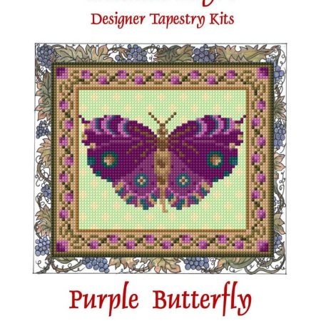 Purple Butterfly Tapestry Kit To Sew In Counted Cross-stitch
